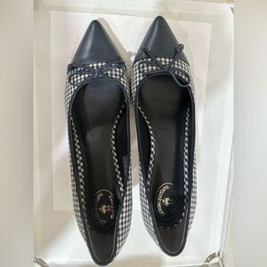 Navy Gingham low heel